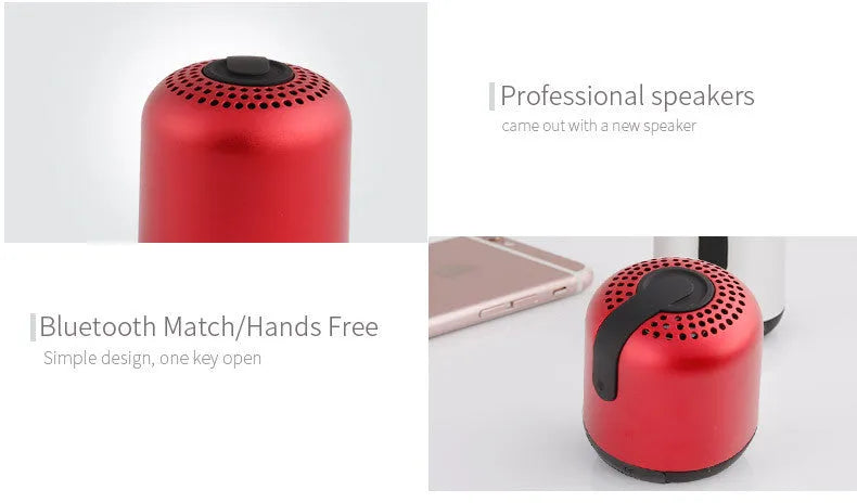 Hieha XQ11 cylinder-shaped wireless Bluetooth speaker in metal housing