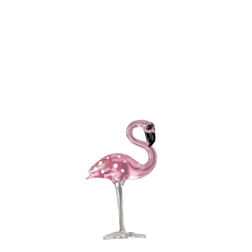 Pink crystal flamingo decorative craft ornament for home hall table display