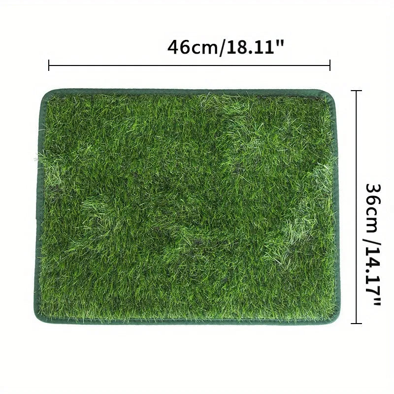 Artificial grass dog toilet training mat with drainage for indoor pet use