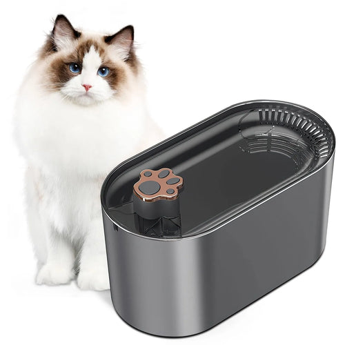 3L capacity automatic pet water fountain with filter in Berlin blue colour, showing pump and LED light