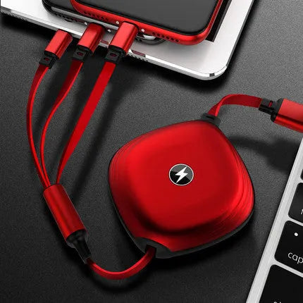 Telescopic charging cable extended to 120 cm length with titanium alloy connector