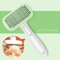 Automatic pet hair removal comb in blue, showing compact design and needle comb.