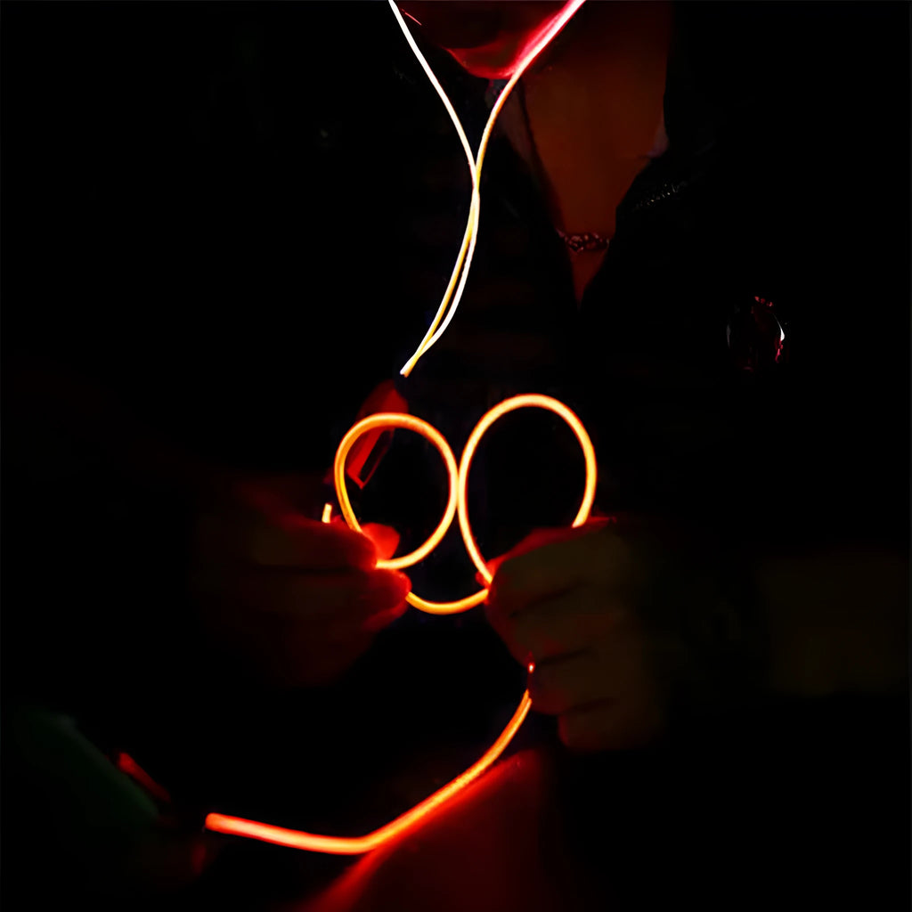 Compatible LED earphone with aluminum shell and music rhythm light in blue green or pink colors