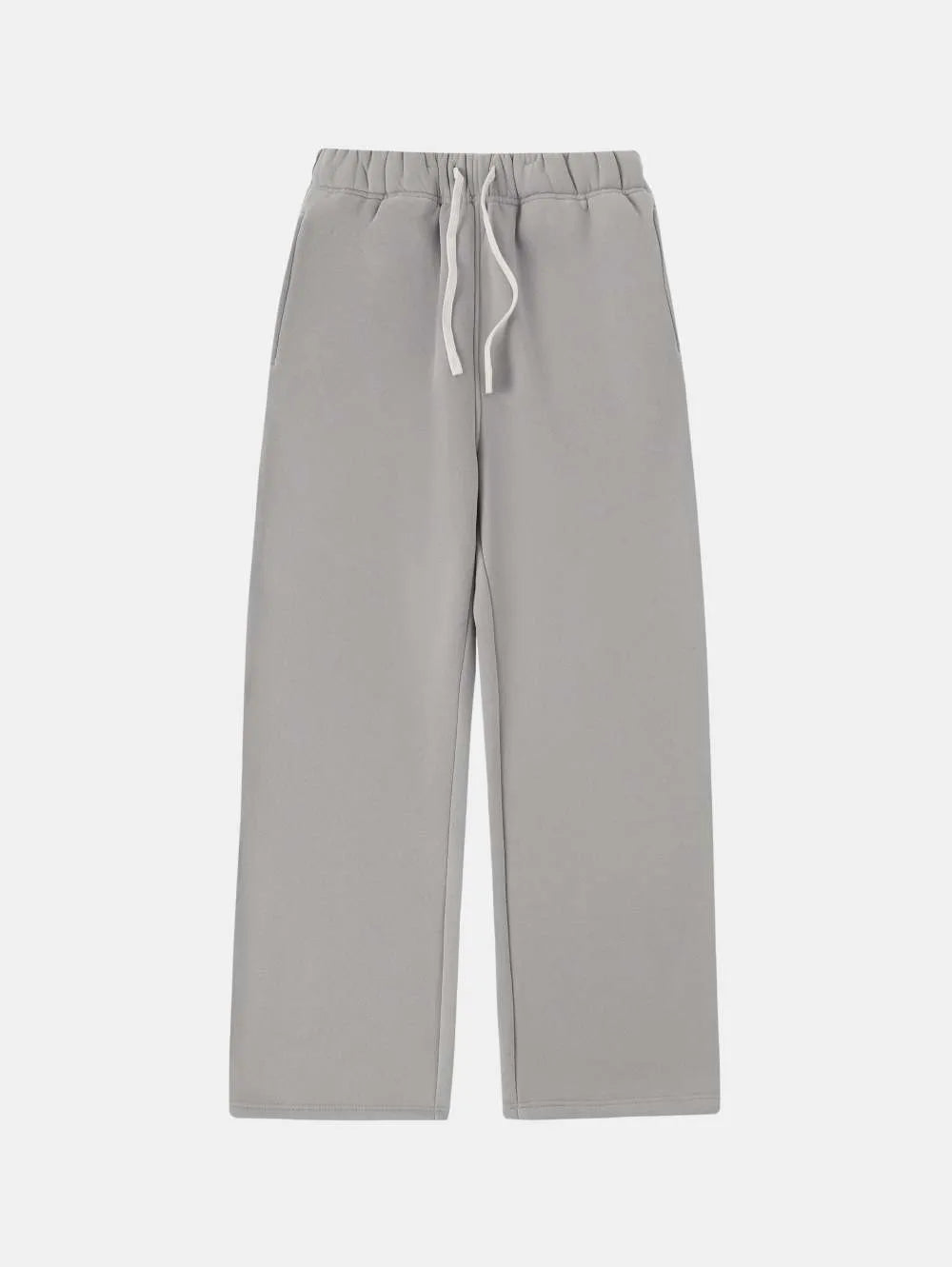 Men's black fleece-lined sweatpants with a drawstring elastic waistband and loose fit leg.