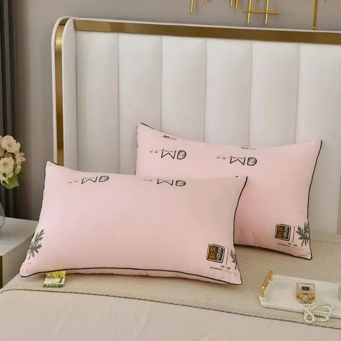 Polyester fibre pillow core insert in argy wormwood pattern and solid colours, showing 48x74cm and 42x70cm size options.