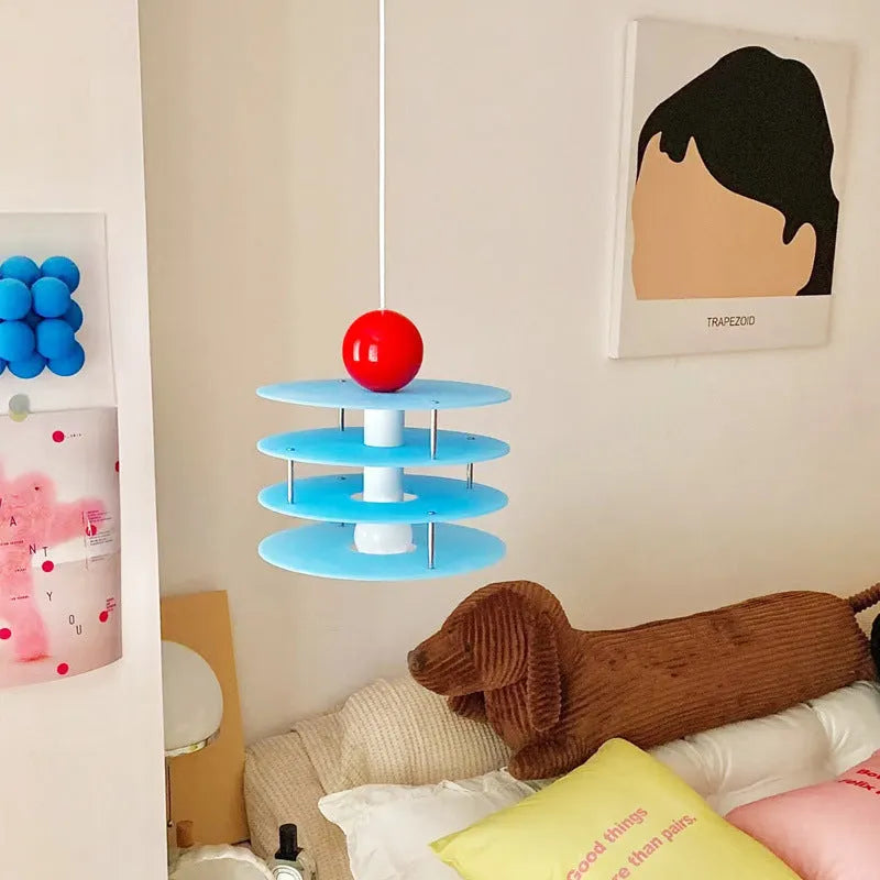 Personalised macaron shaped frosted glass PH5 chandelier pendant light with adjustable brightness.