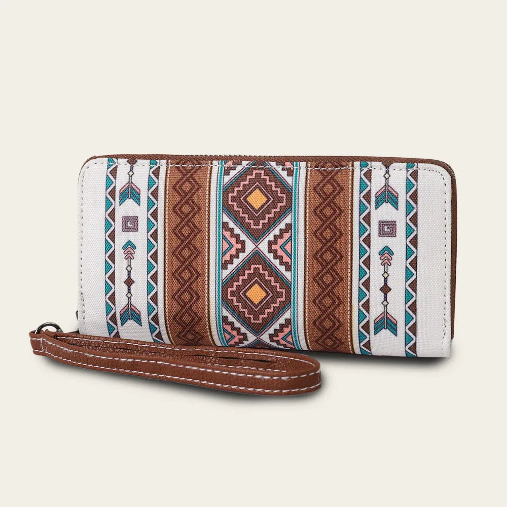 Canvas RFID wallet with striped pattern and anti-theft card protection in multiple colour options
