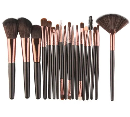 MAANGE 18 piece professional make-up brush set with fan-shaped cosmetic tool