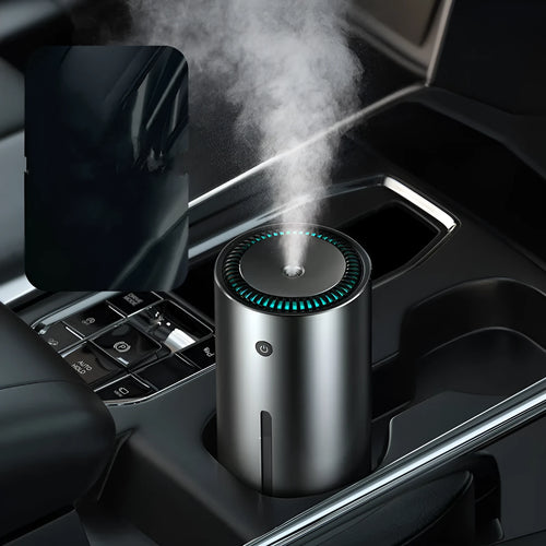 Black aluminium alloy car humidifier and air purifier diffuser unit