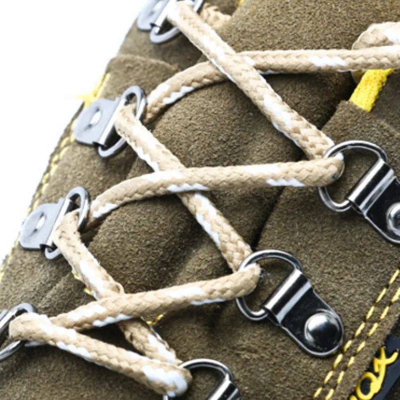 Bronze coloured cowhide steel toe safety shoes with anti-skid sole