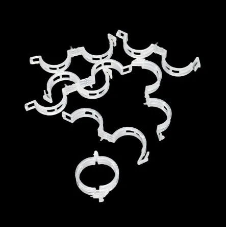 Pack of 50 plastic tomato plant grafting clips for garden use.