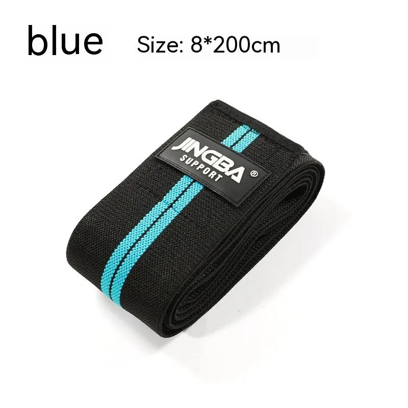 Adjustable sports knee pads in blue, grey, red, and yellow colours for weightlifting and cycling protection