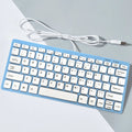 USB wired mini computer keyboard with noiseless keys in four colour options