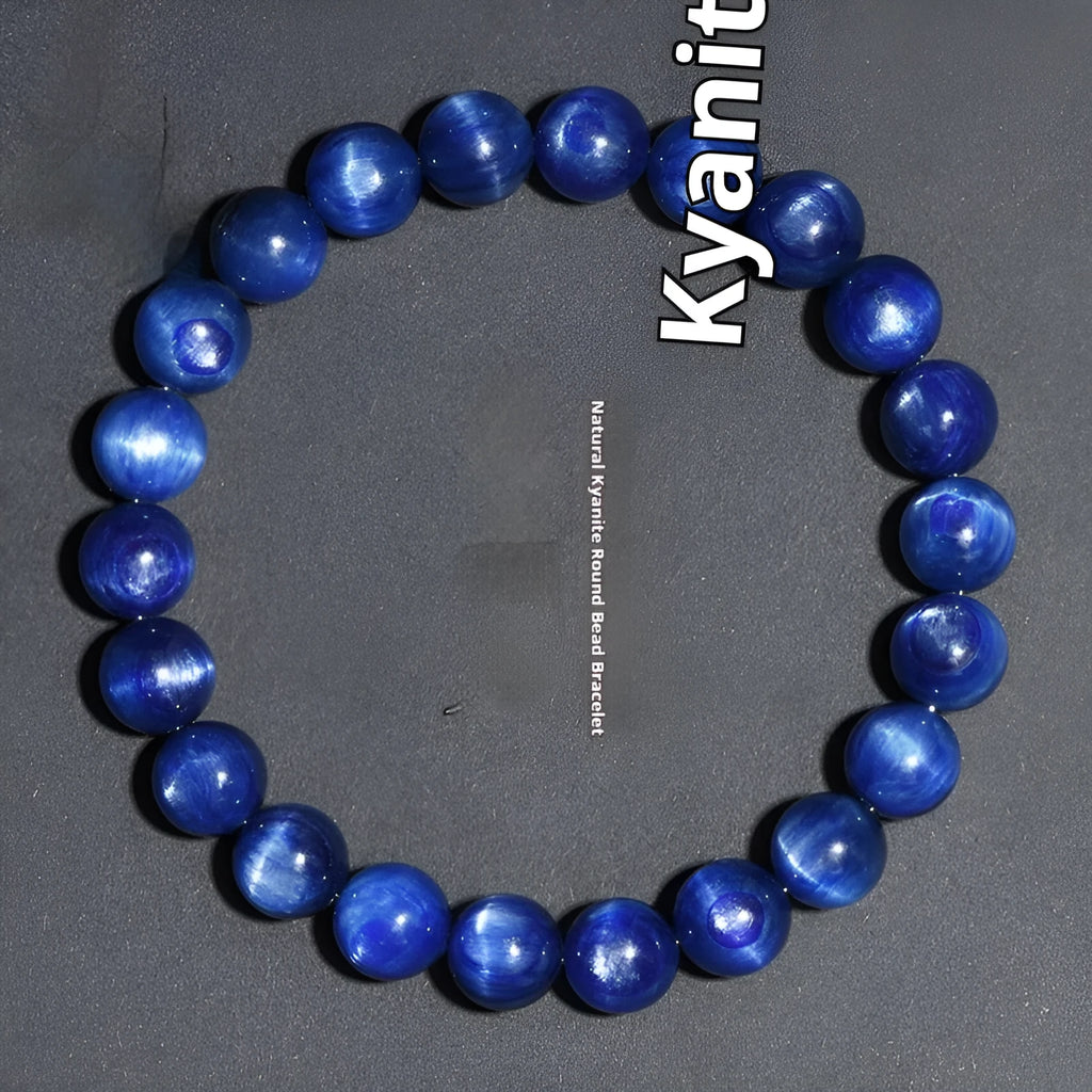 Natural blue crystal bracelet with Ruyi charm in polished 7A grade crystal for trade fair gifts.