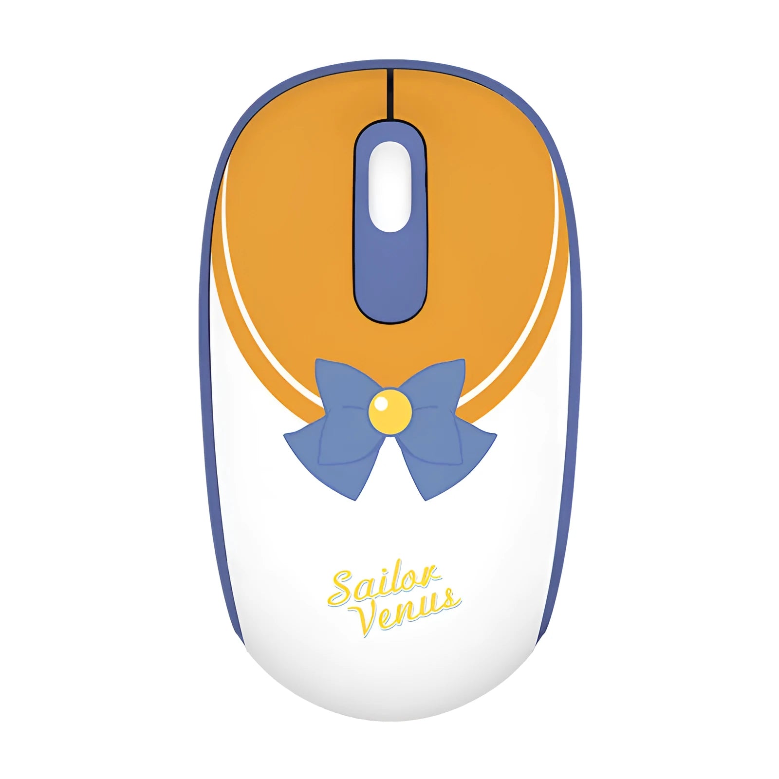 Pink Sailor Moon wireless mouse with USB receiver showing character graphics and three-button design