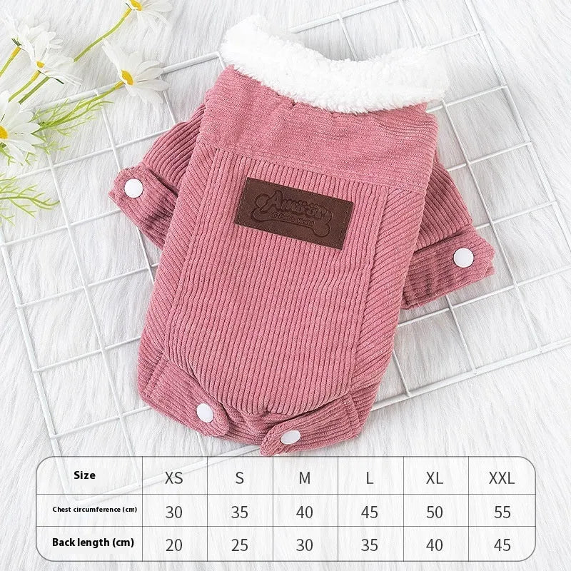 Lambswool grey dog fleece vest with wool lining for winter warmth