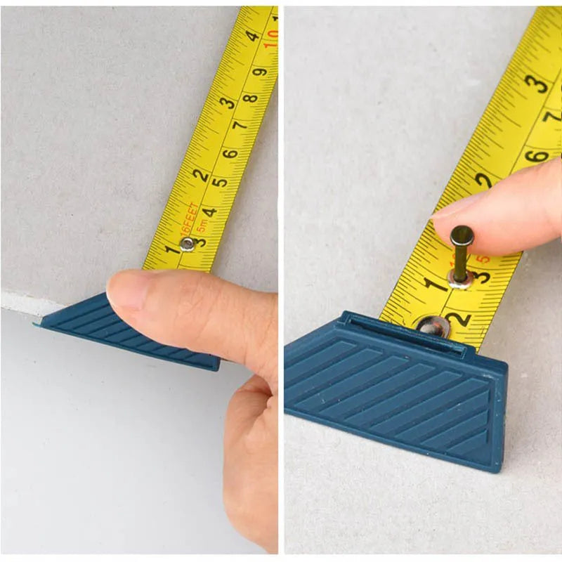 Blue multifunctional woodworking cutter with aluminum alloy frame, TPR handle, and integrated tape measure.