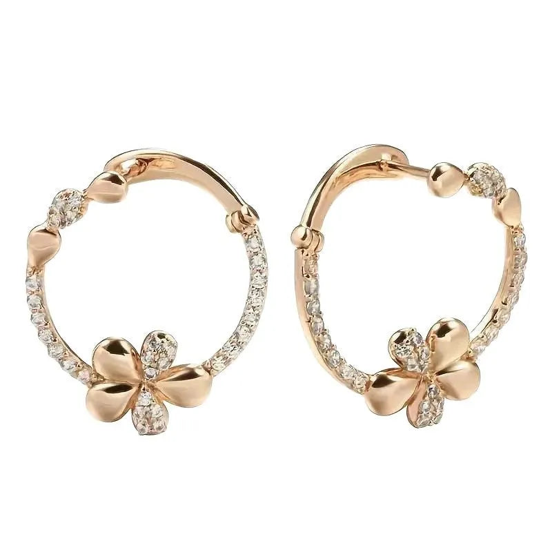 A pair of women's round copper hoop earrings with an electroplated finish in colour EK13286-FD-01.