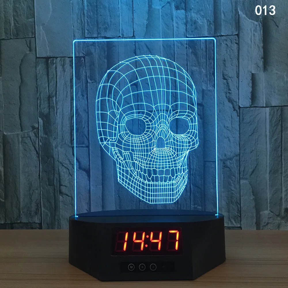 Glowing blue dolphin 3D night light with wireless charging base and remote control on wooden table