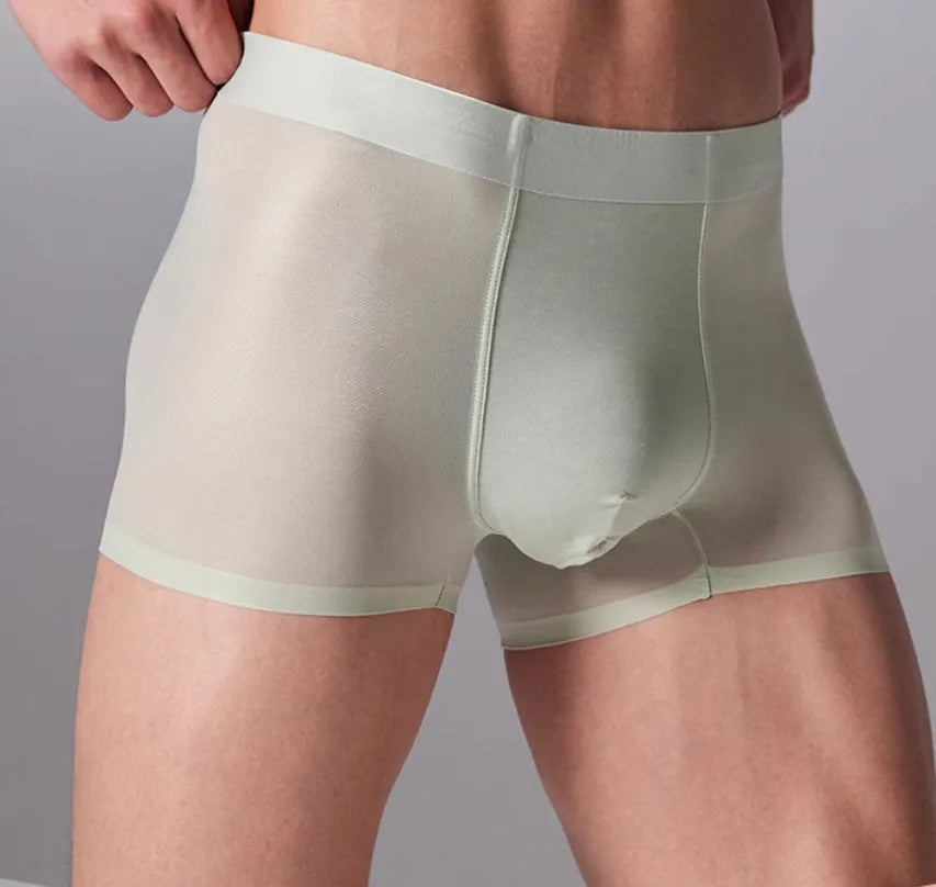 Men's lightweight seamless antibacterial sports underwear in black, shown flat.