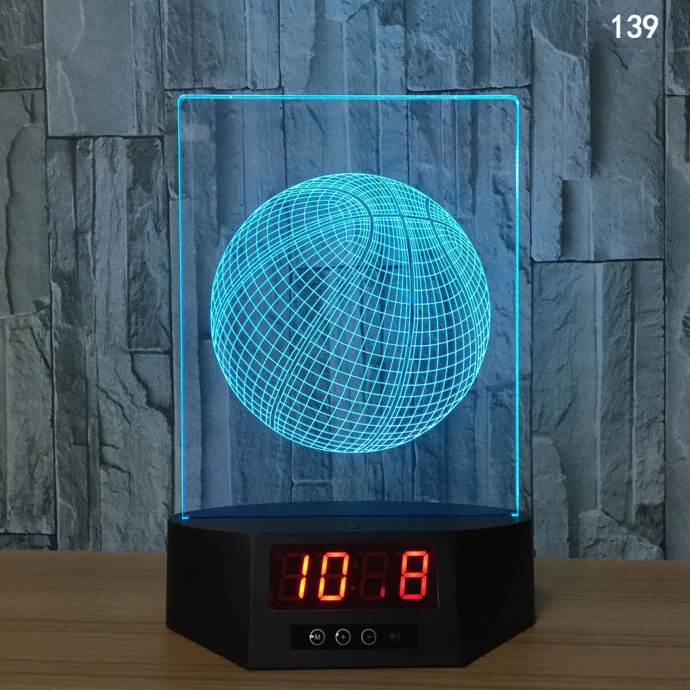 Glowing blue dolphin 3D night light with wireless charging base and remote control on wooden table