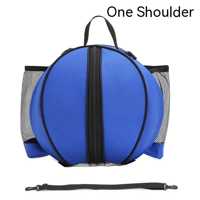 Oxford cloth basketball training bag in black, shown in one-shoulder and two-shoulder backpack styles