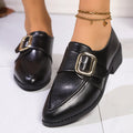 Women's British-style flat shoes with bow detail on PU upper and rubber sole
