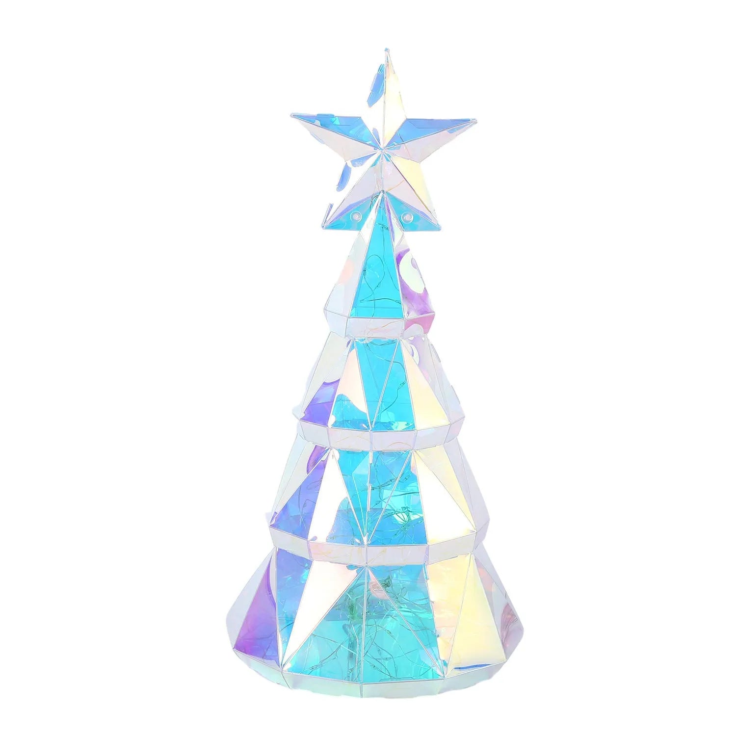 Colourful Christmas tree light decoration with cartoon styling measuring 20cm height