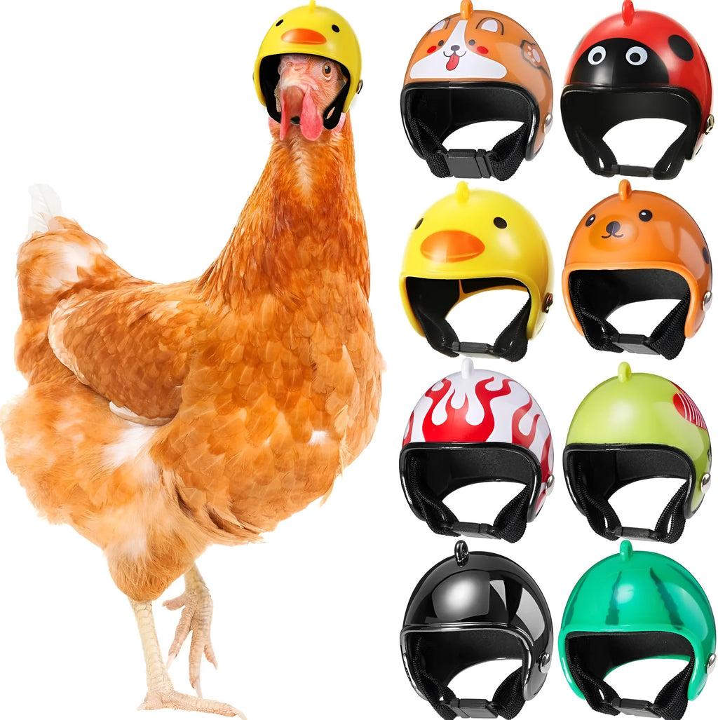 Adjustable pet safety helmet for small chickens and birds with sponge lining