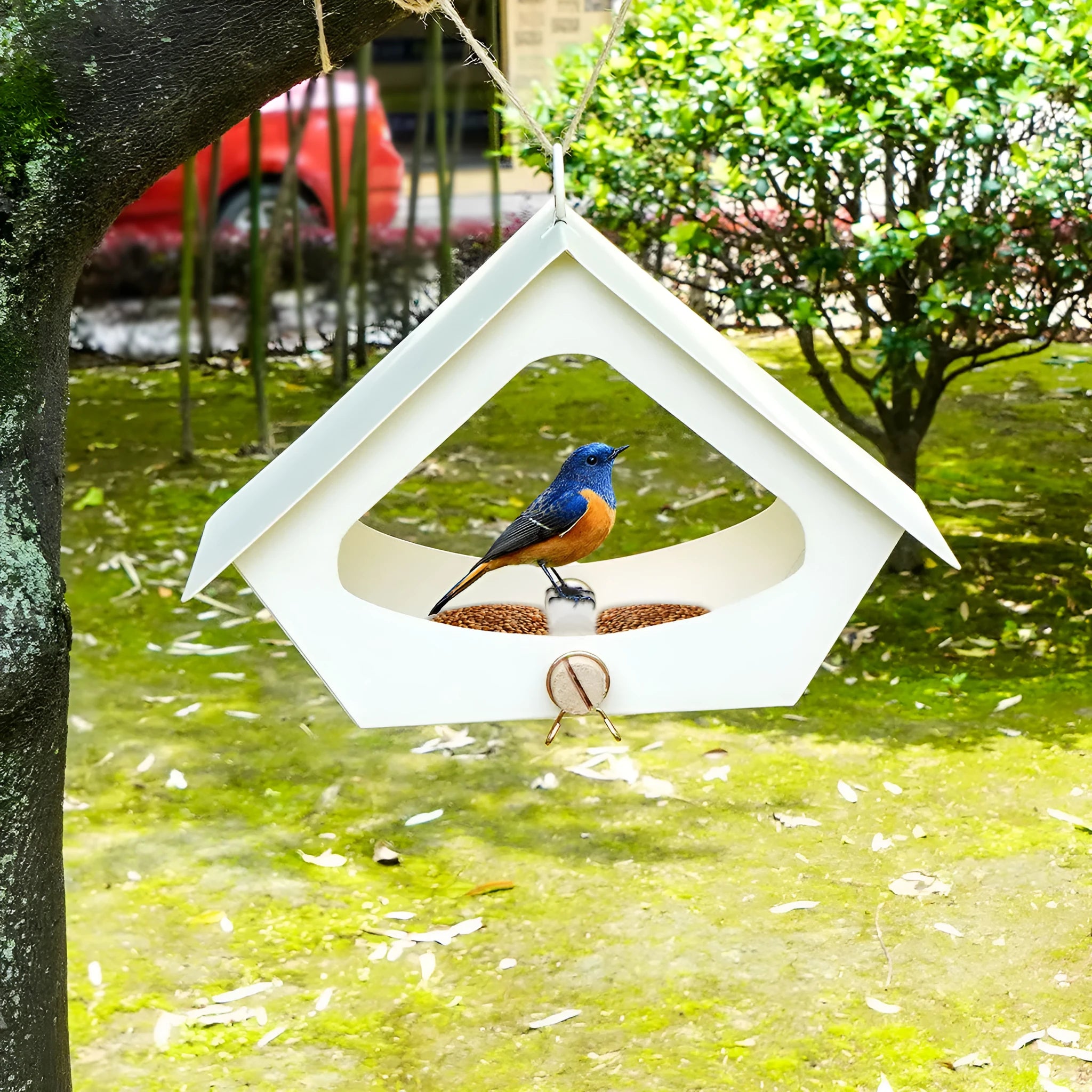 European-style iron bird house with modern simple design for garden decoration
