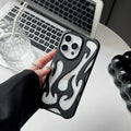 Electroplated hollow flame pattern phone case for Apple iPhone with metallic finish and heat dissipation design
