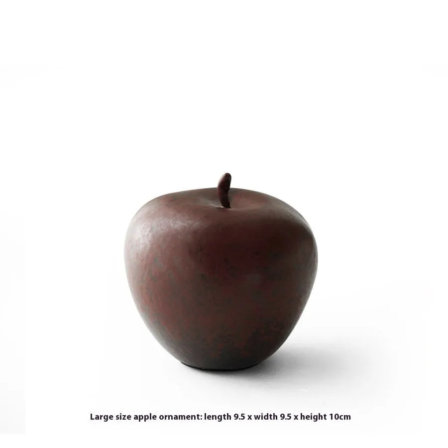 Ceramic retro Chinese style simulation apple ornament for desk decoration
