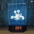 Glowing blue dolphin 3D night light with wireless charging base and remote control on wooden table