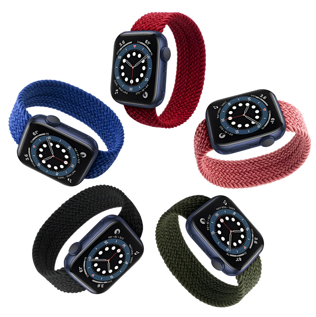 Apple Watch compatible woven strap in multiple colours with plastic connector head