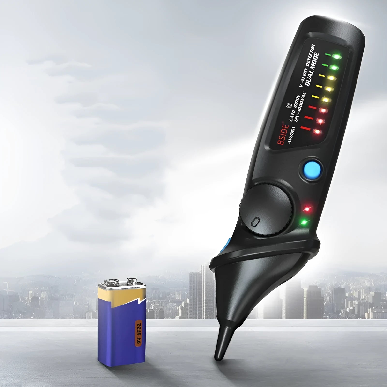 Round head smart sensor test pencil for high voltage electrical testing and circuit verification