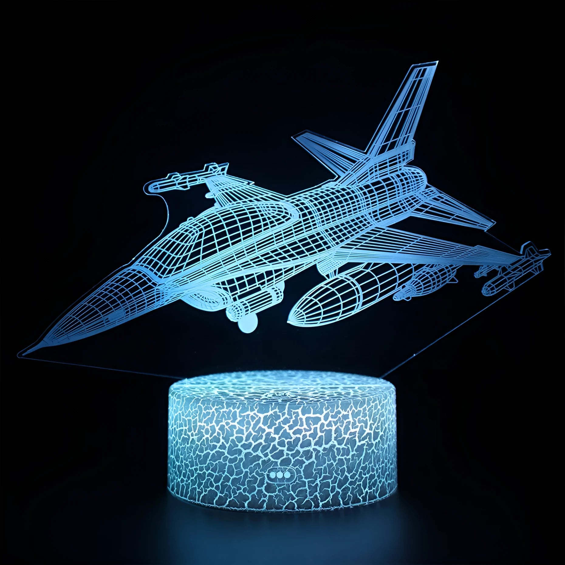 Cartoon airplane shaped night light with acrylic shade and touch switch