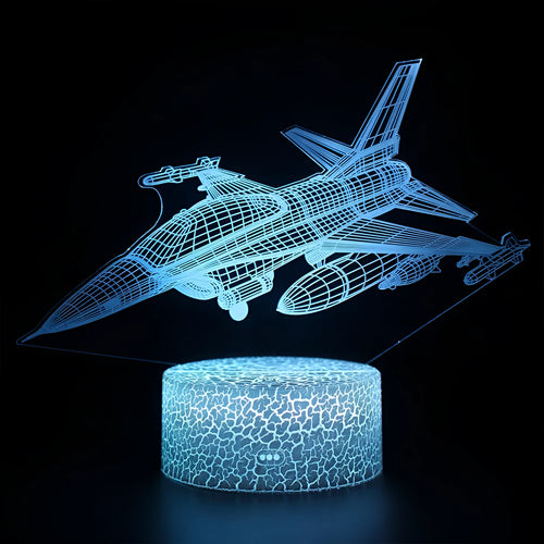 Cartoon airplane shaped night light with acrylic shade and touch switch