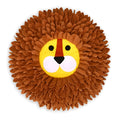 Brown lion design pet sniffing pad with textured surface for hiding dog or cat treats