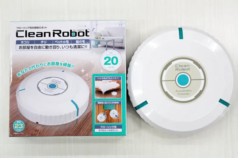 Black or white square robot vacuum cleaner with low 6cm profile for under furniture.