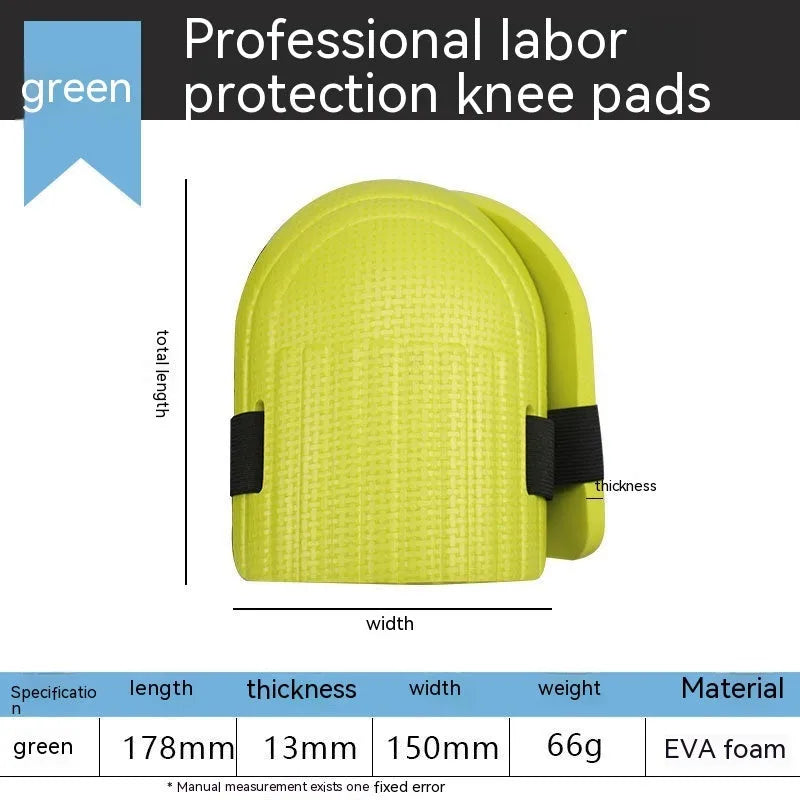 Pair of 11mm thick EVA foam kneepads for construction and flooring work in blue.