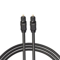 Black 2 metre Toslink optical audio cable with 4mm square connectors