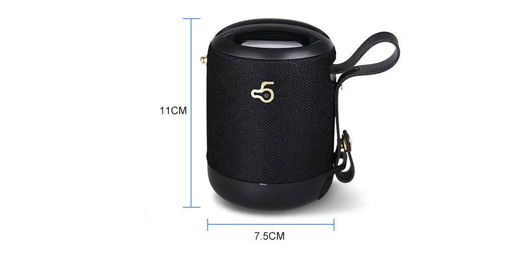 Compact square waterproof Bluetooth speaker in multiple colours with carrying strap.