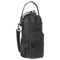 Cloth water bottle shoulder bag with crossbody strap in black, green, or pink colour