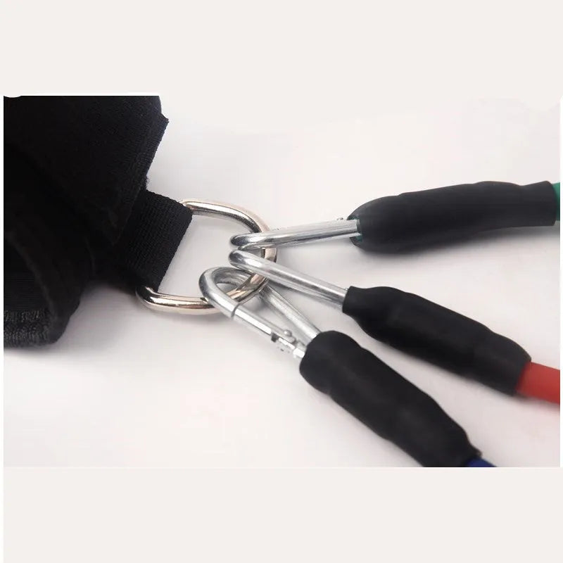 Black taekwondo pull rope set for leg resistance training and explosive force development