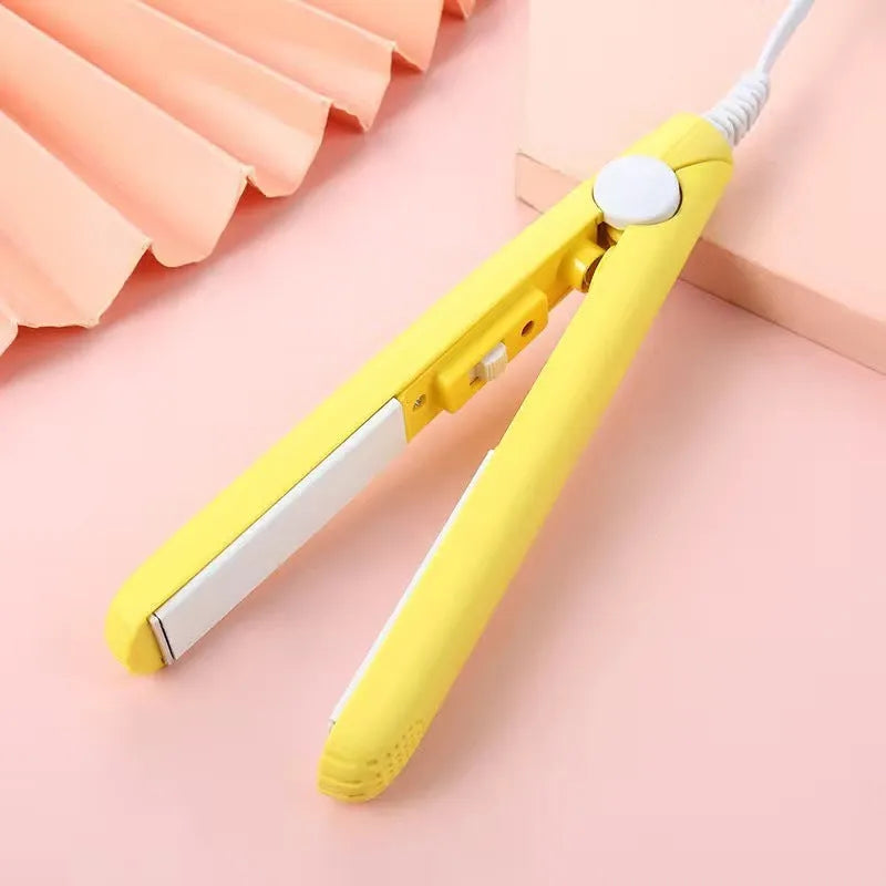 Mini hairdressing splint air bangs hair perm straightener in five colour options with storage boxes