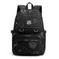 Large capacity girls' school backpack in nylon, showing colour options and physiological back support design.