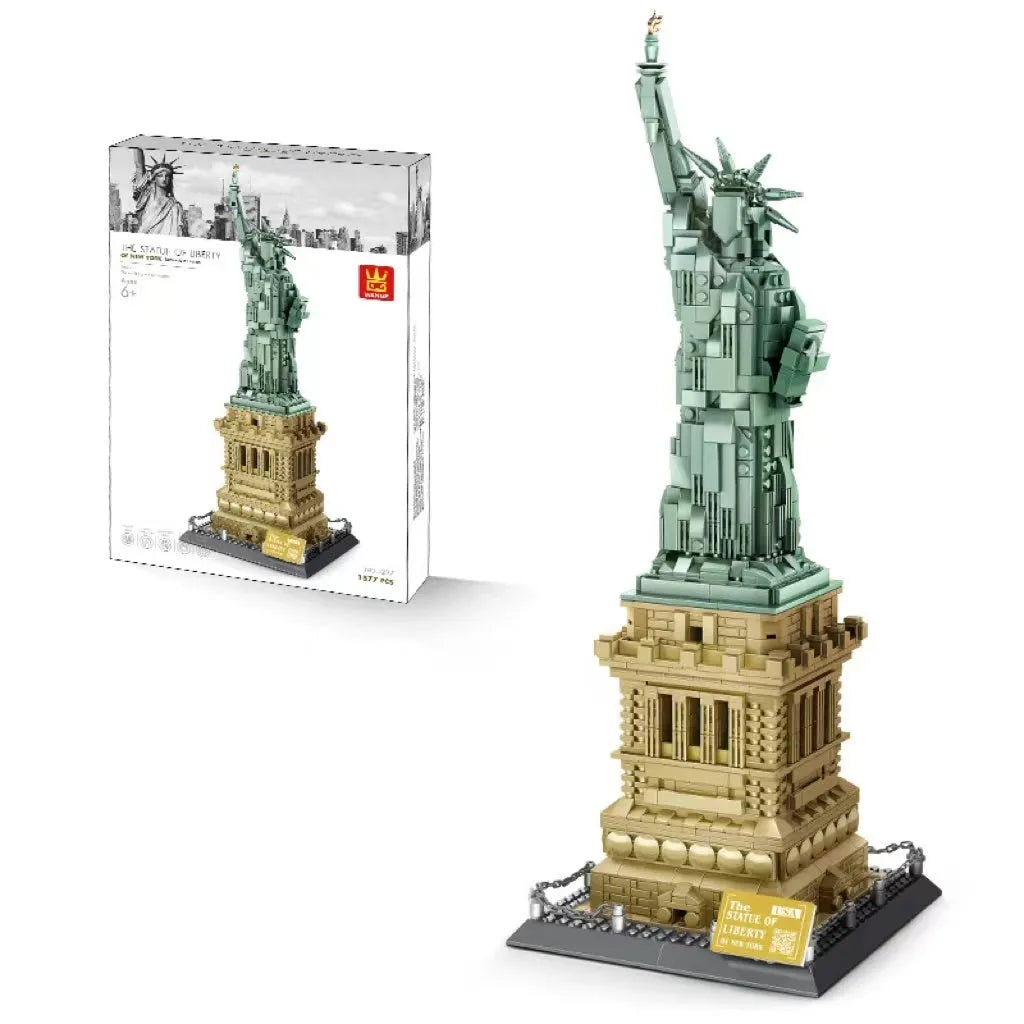 Wange ABS plastic small particle building blocks set with international architecture models