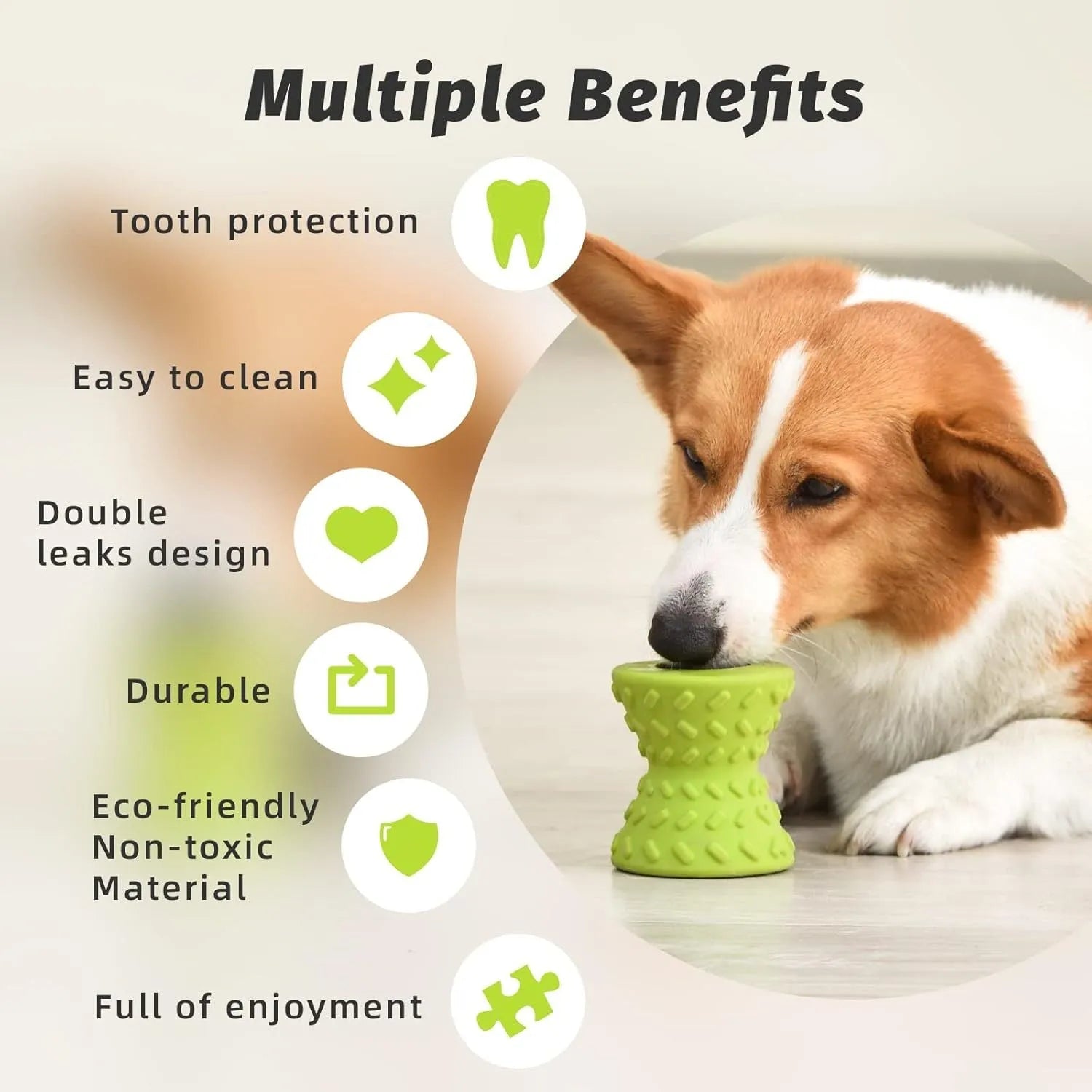 Natural rubber treat dispensing dog bone toy for aggressive chewers in blue, green and purple colours