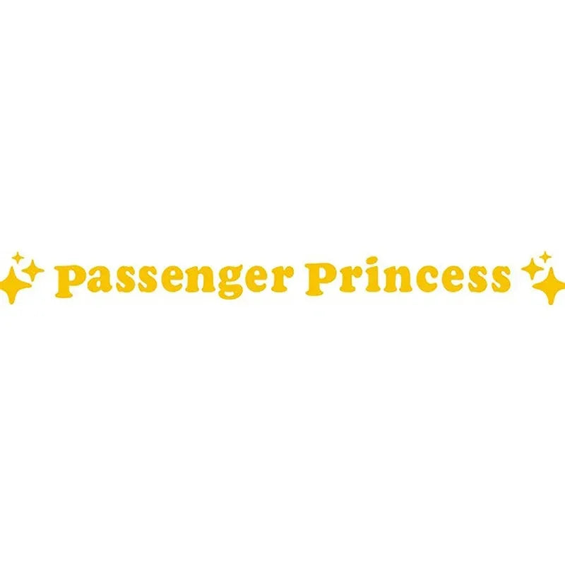 Passenger princess decorative vinyl sticker for car rearview mirror, 12.5 cm, shown in reflective red.