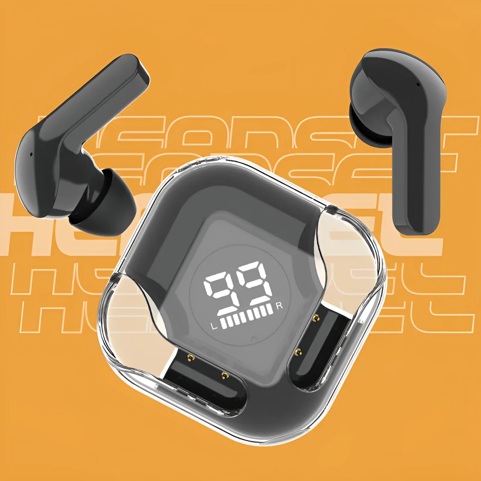 Transparent body wireless Bluetooth headset with in-ear design and HIFI noise reduction function